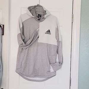 Adidas training hoodie. Grey & white mesh. Unique. Medium.